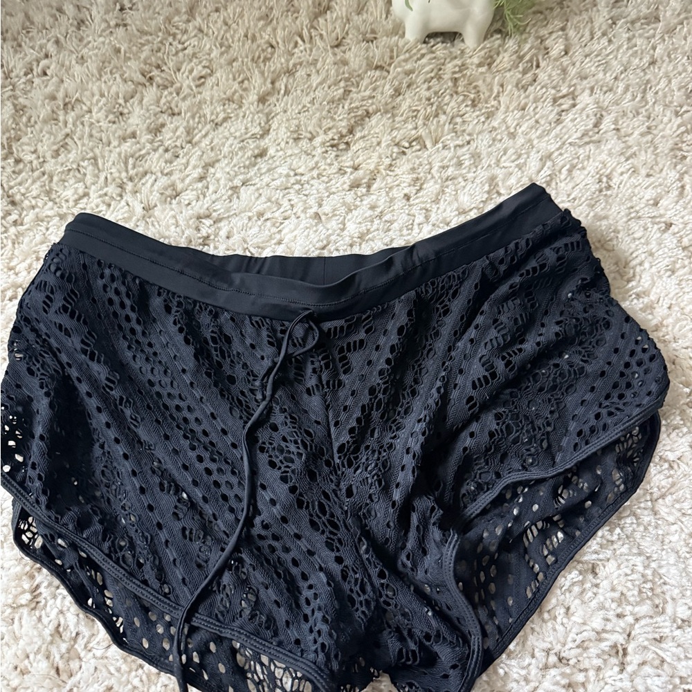 Chic Black swimming bottoms Lace Shorts